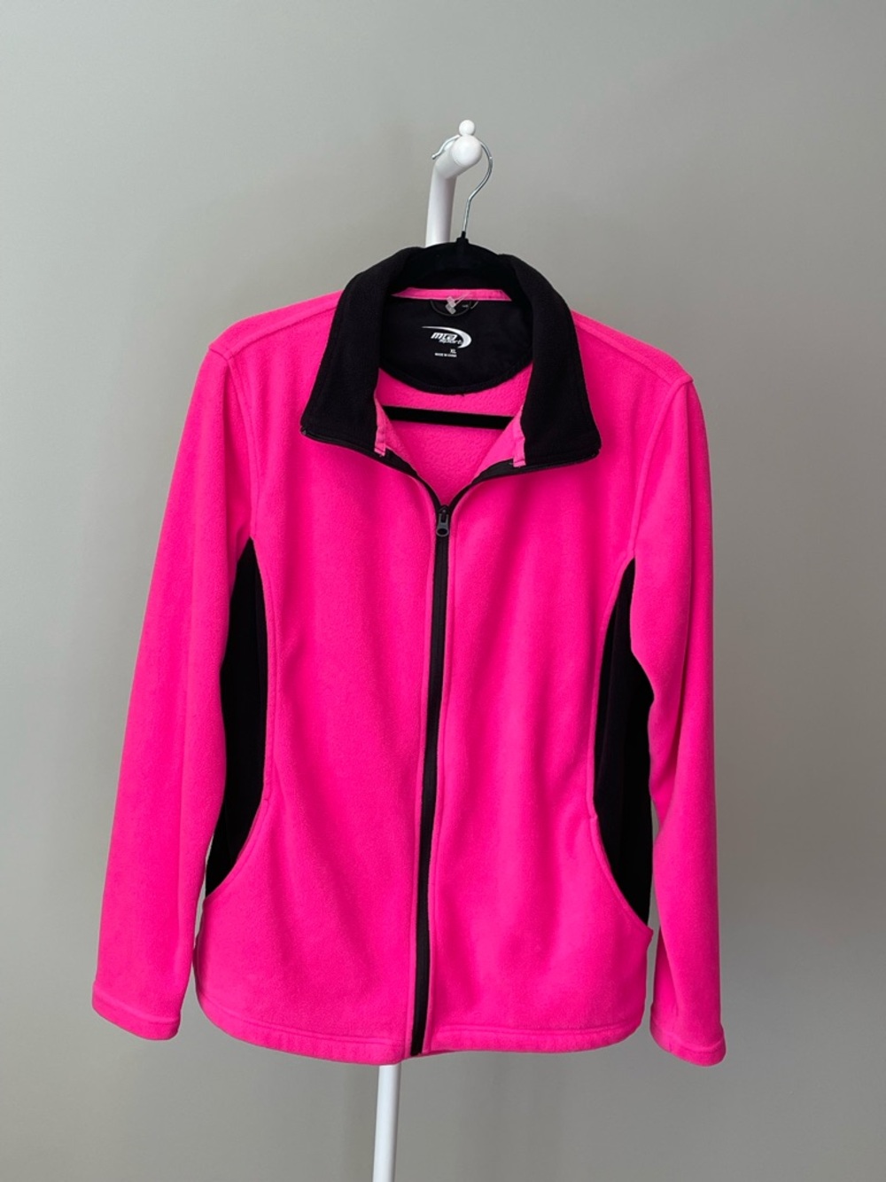 MTA Sport Hot Pink Fleece Jacket with Black Accents